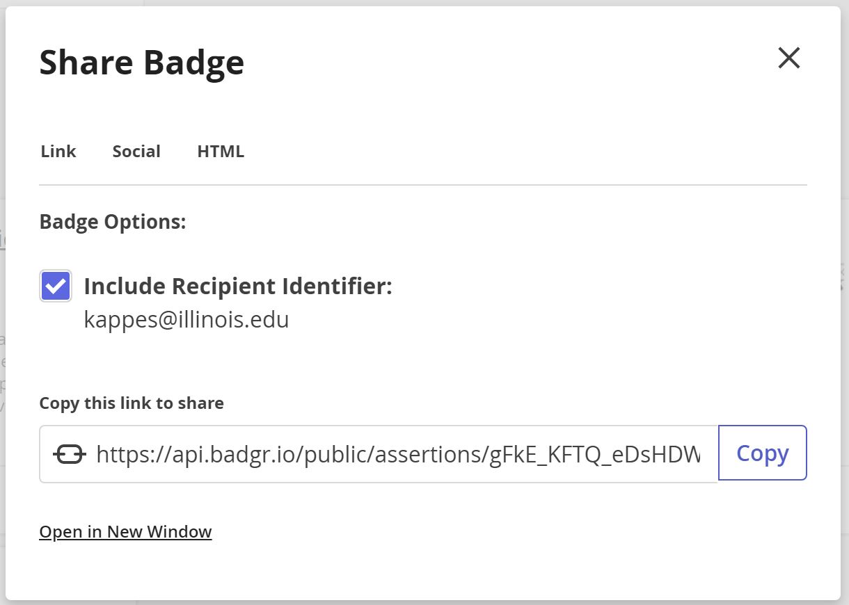 Badgr Share Badge display