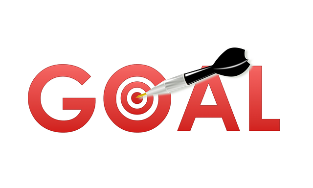 the word goal with an target and arrow replacing the letter o
