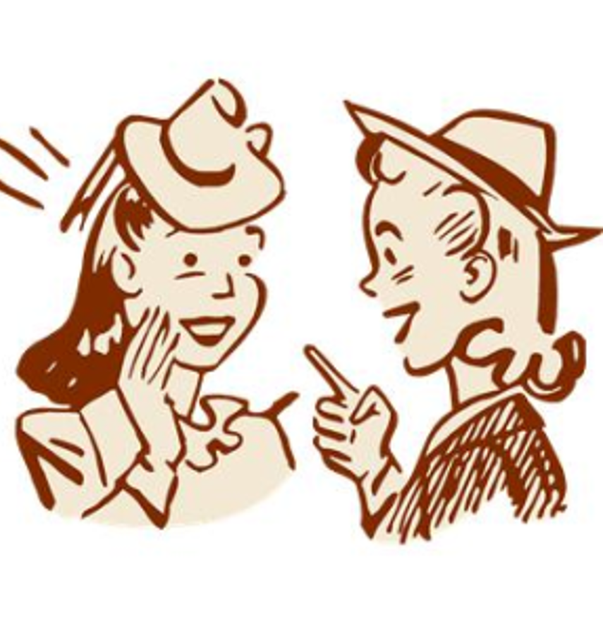 Two women talking